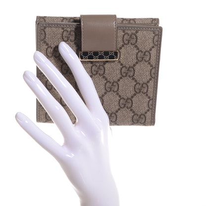 Gucci GG Supreme Monogram Icon Bar French Flap Wallet Beige Ebony Grigio 2 of 8