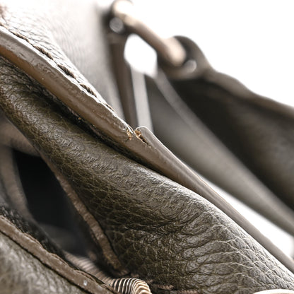 Alexander McQueen Pebbled Calfskin Small Skull Padlock Zip Around Tote Military Green 14 of 16