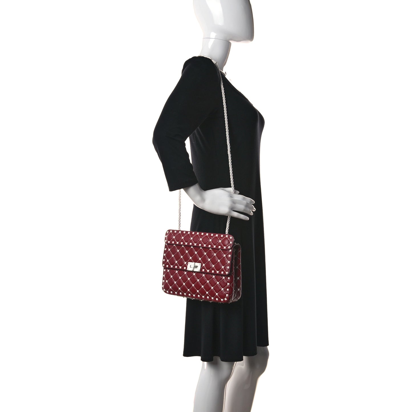 Lambskin Medium Free Rockstud Spike Shoulder Bag Rosso Valentino
