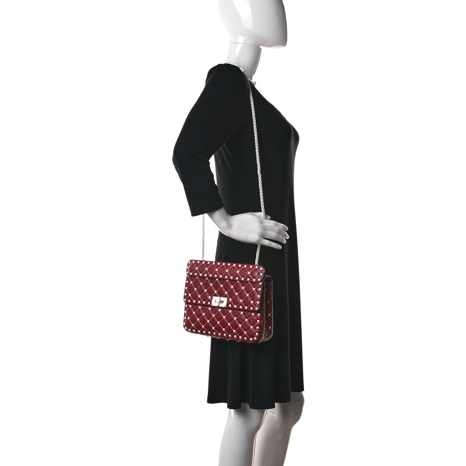 Valentino Garavani Lambskin Medium Free Rockstud Spike Shoulder Bag Rosso Valentino 2 of 7