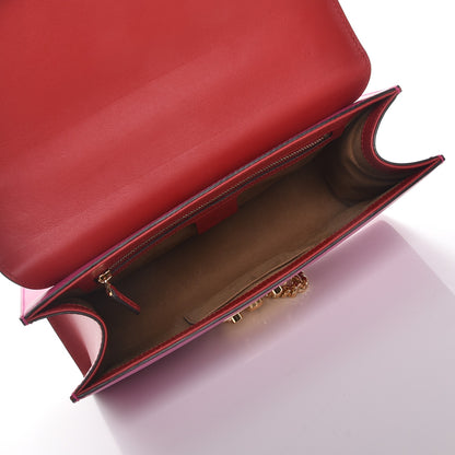 Gucci Moon Calfskin Bi-Color Medium Padlock Shoulder Bag New Rosette Hibiscus Red 6 of 8