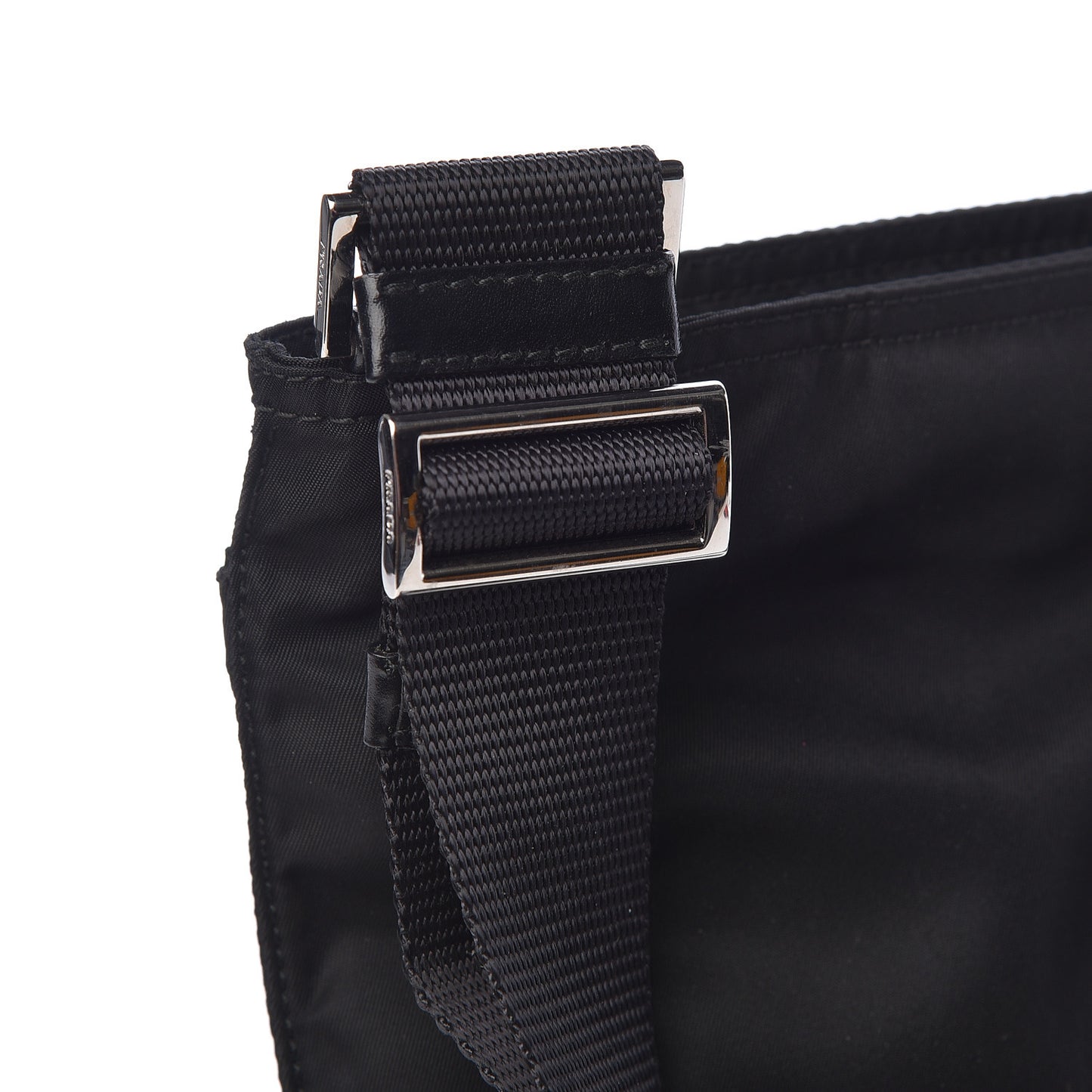 Nylon Small Flat Messenger Bag Black
