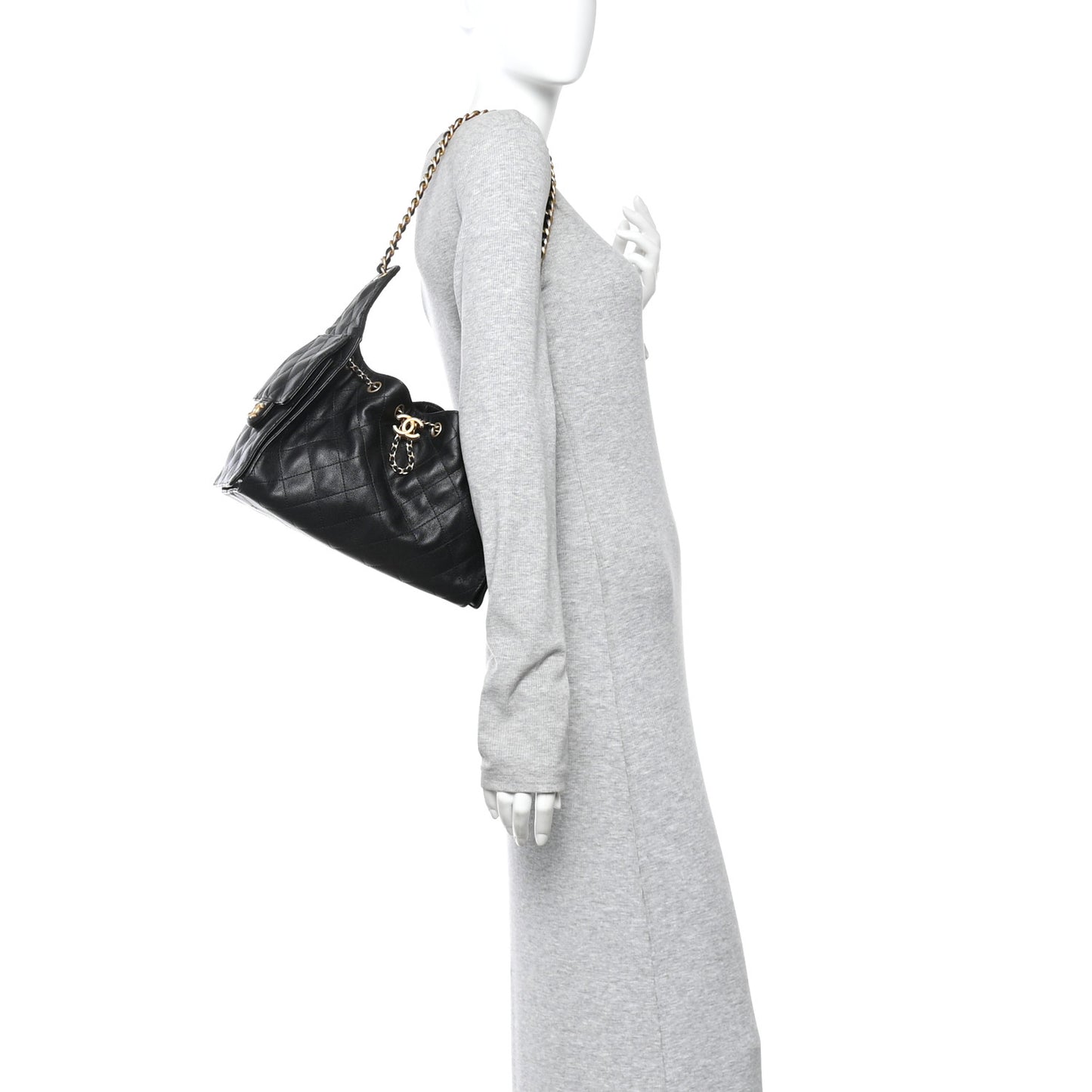 Caviar Quilted Small Chanel 25 Handbag Black