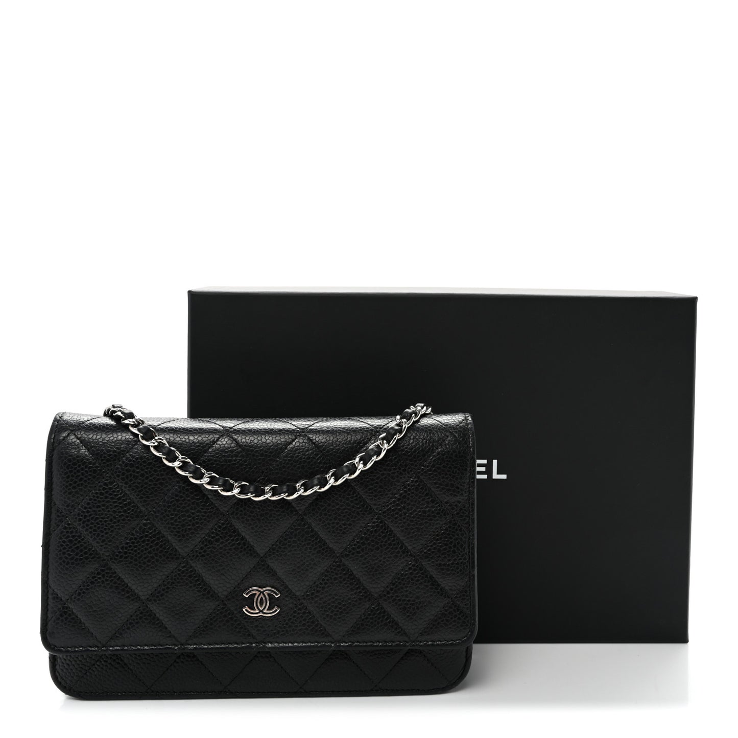 Caviar Quilted Wallet On Chain WOC Black