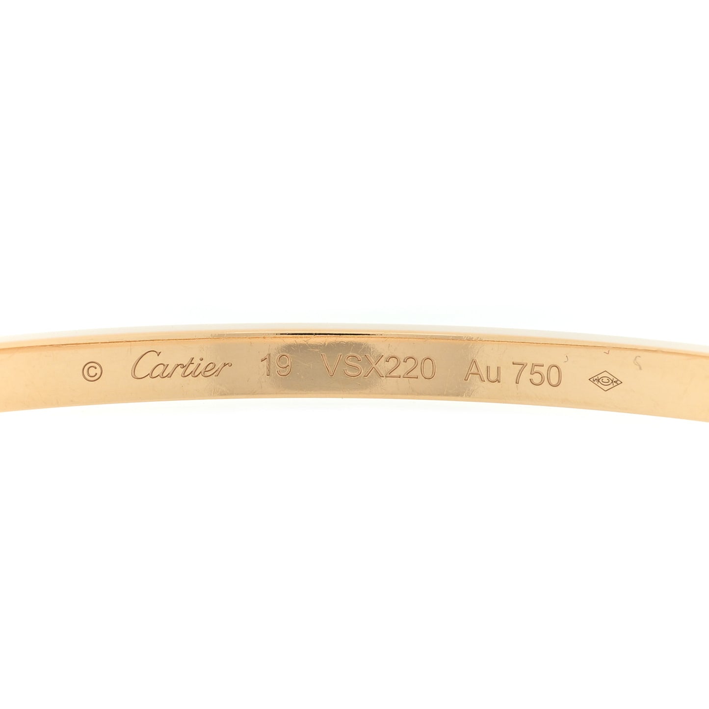 18K Yellow Gold Small LOVE Bracelet 19