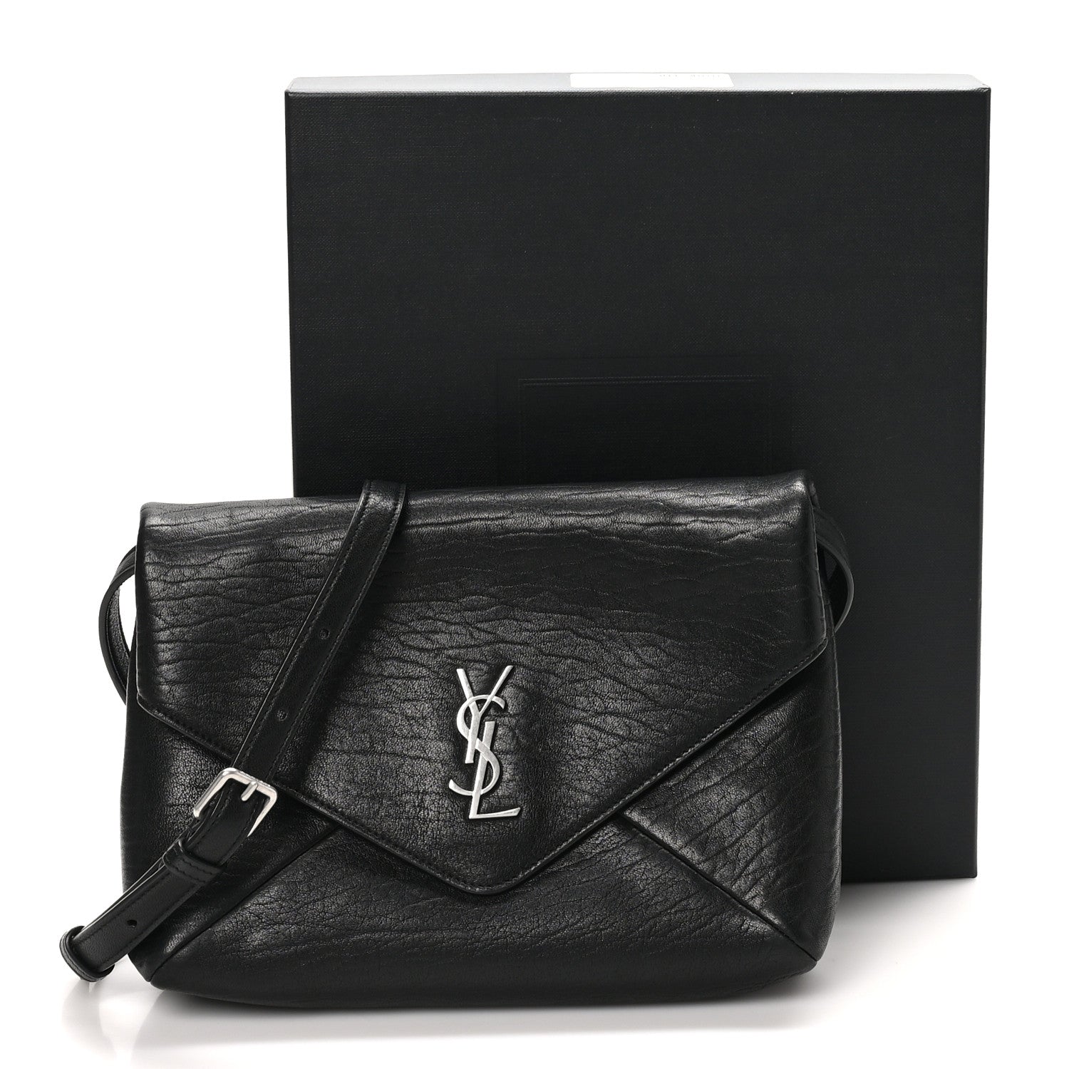 Saint Laurent Lambskin Cassandre Envelope Messenger Black 10 of 10