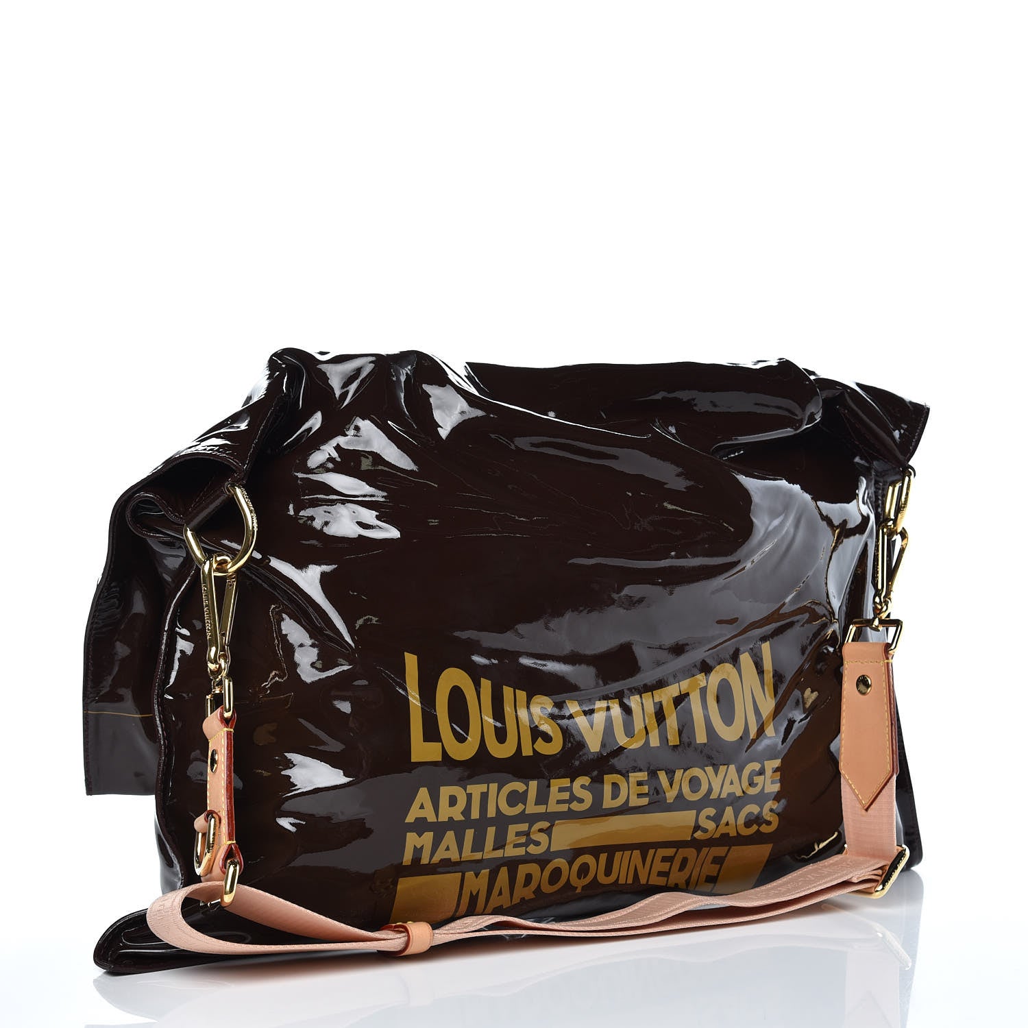 Louis Vuitton Patent Lambskin Raindrop Besace Moka 3 of 7