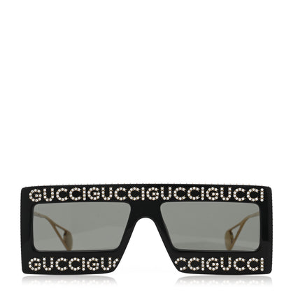 Gucci Acetate Crystal Mask-Frame Sunglasses GG0431S Black 3 of 14