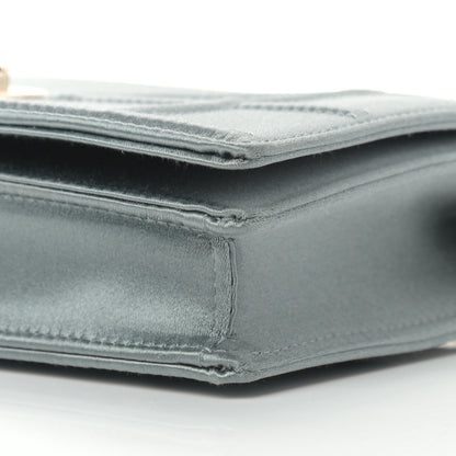 Christian Dior Satin Diorama Wallet on Chain Pouch Blue Gray 10 of 11