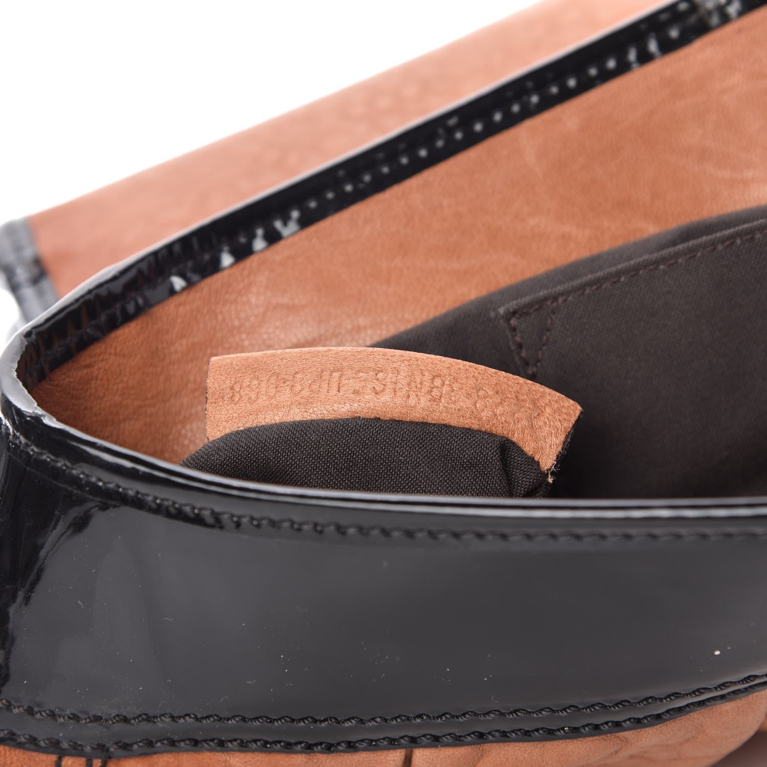 Fendi Nappa Patent B Bag Osso Black 9 of 10