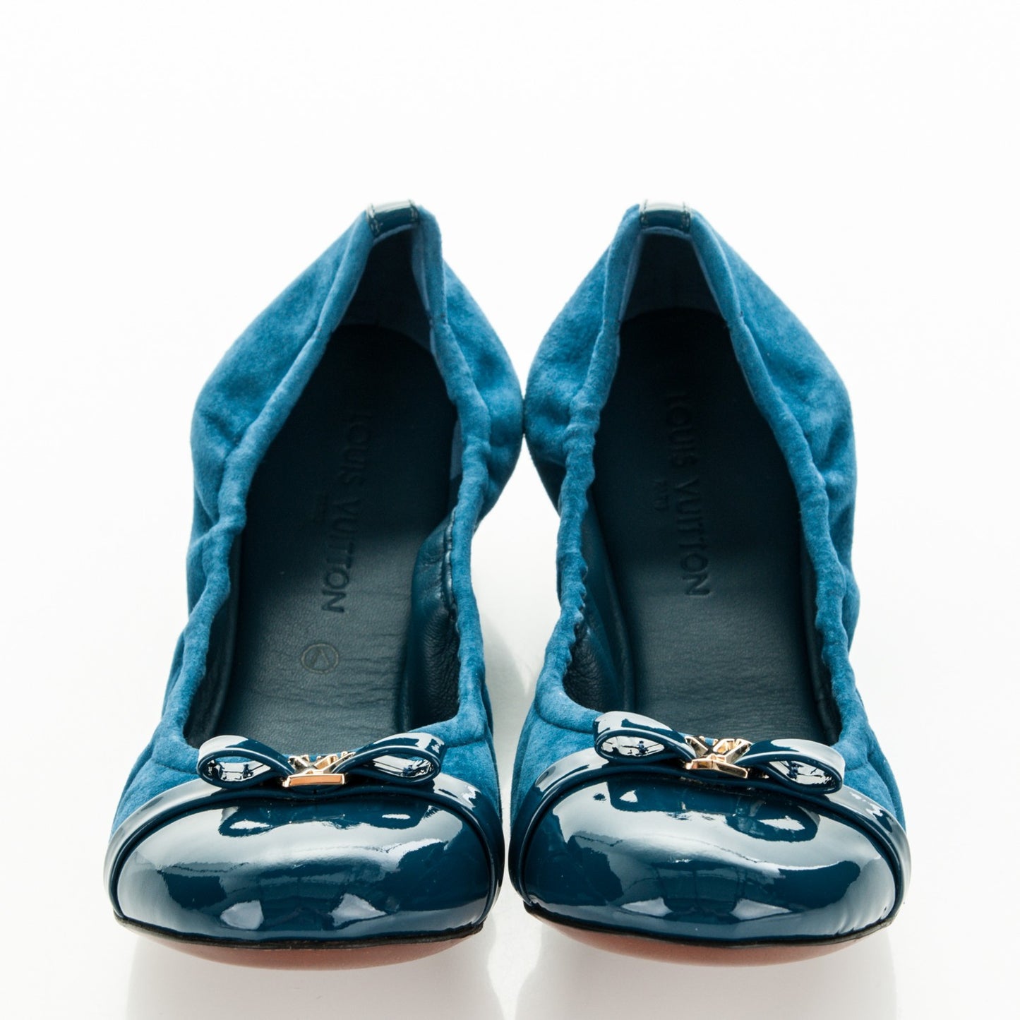 Patent Suede Elba Ballerina Flats 37.5 Blue