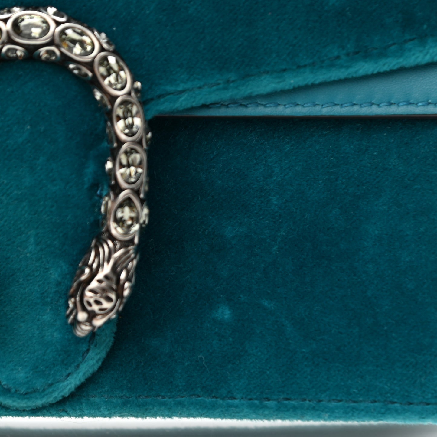 Velvet Super Mini Dionysus Shoulder Bag Pavone Cyan