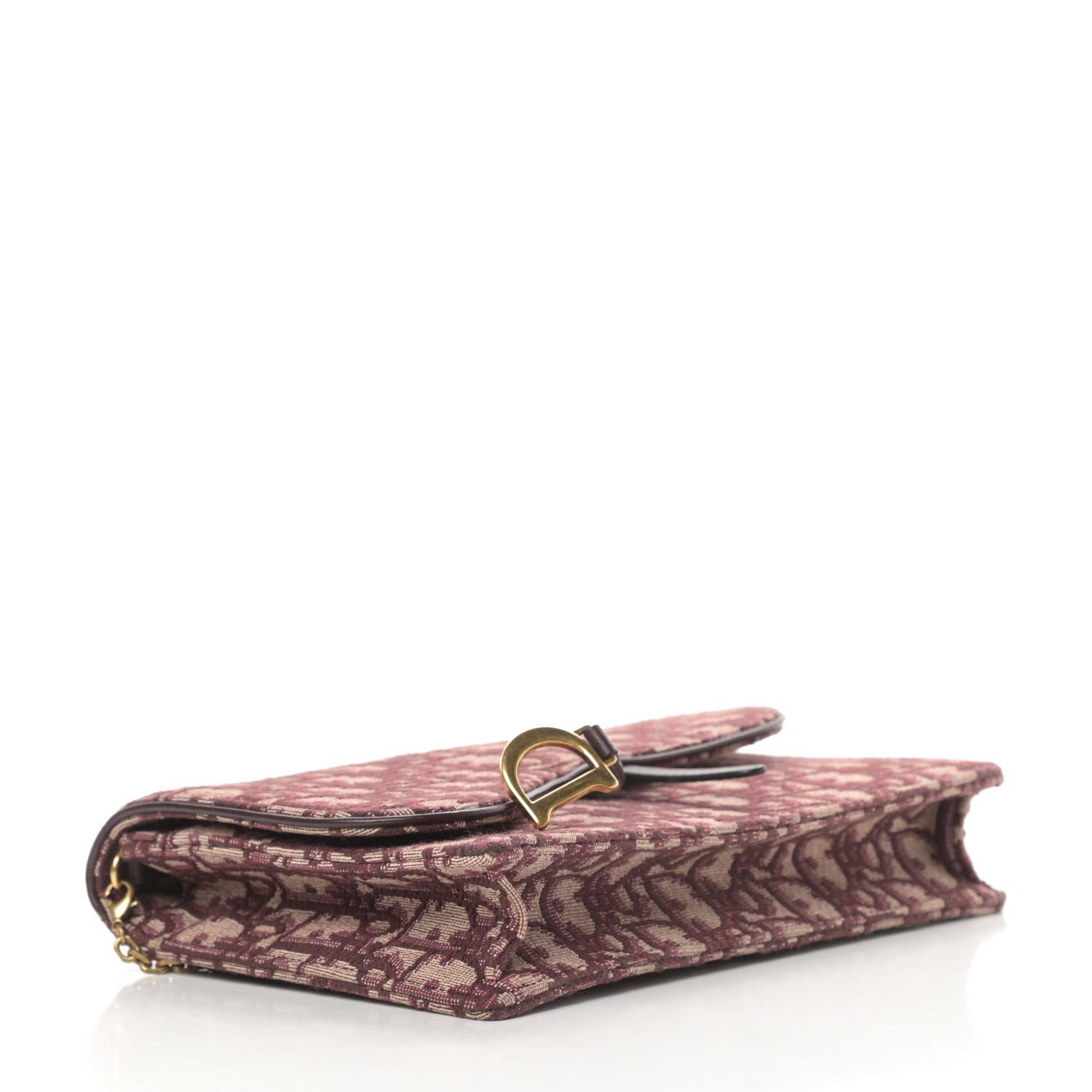 Christian Dior Oblique Saddle Chain Pouch Burgundy 4 of 11
