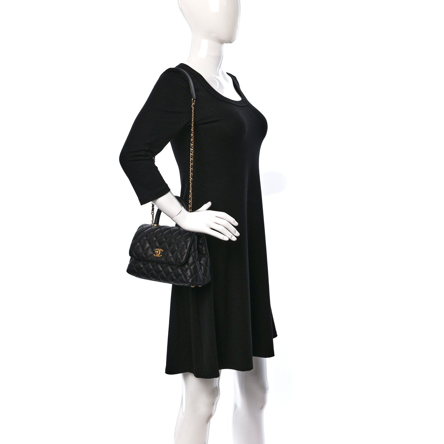 Chanel Caviar Quilted Mini Coco Handle Flap Black 2 of 9