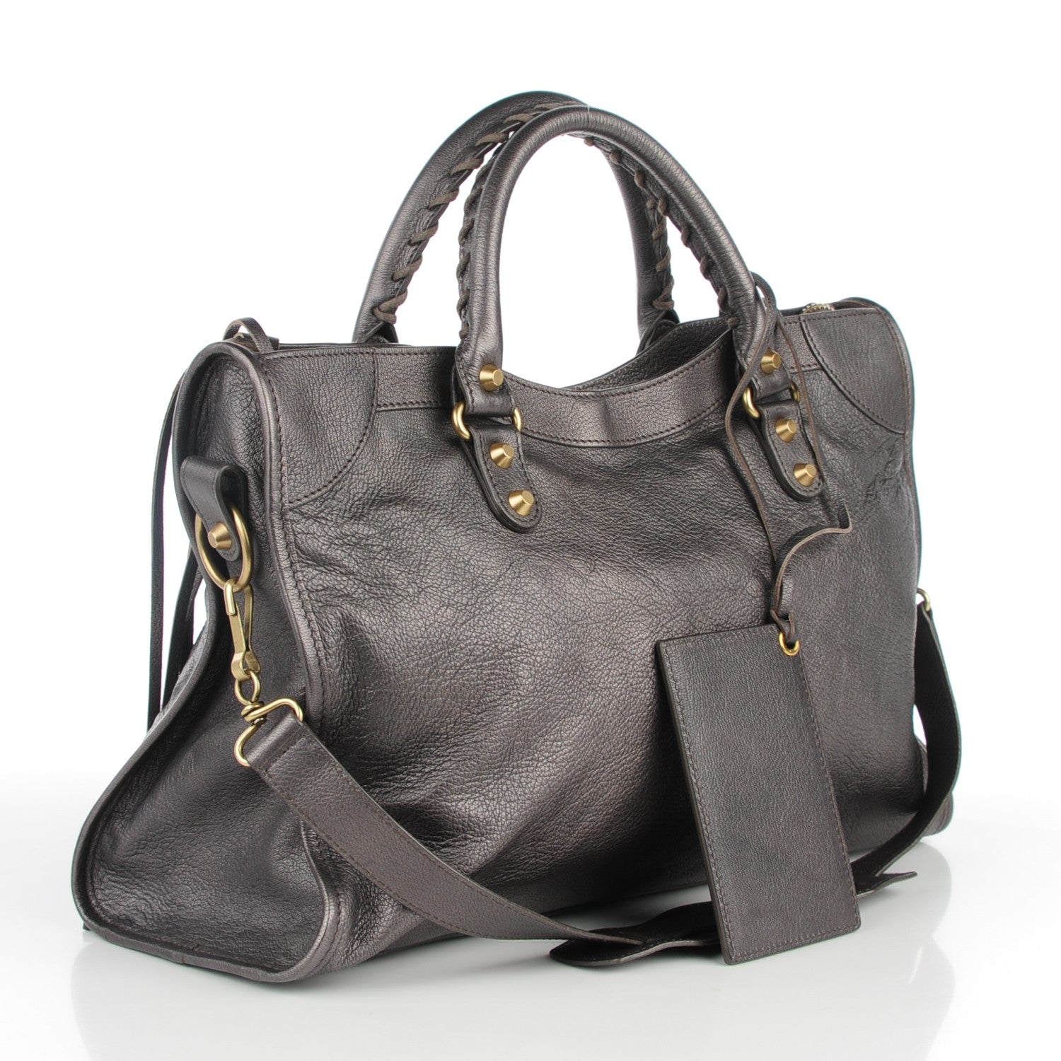 Balenciaga Pearlescent Goatskin Classic Gold Hardware City Bronze 3 of 7