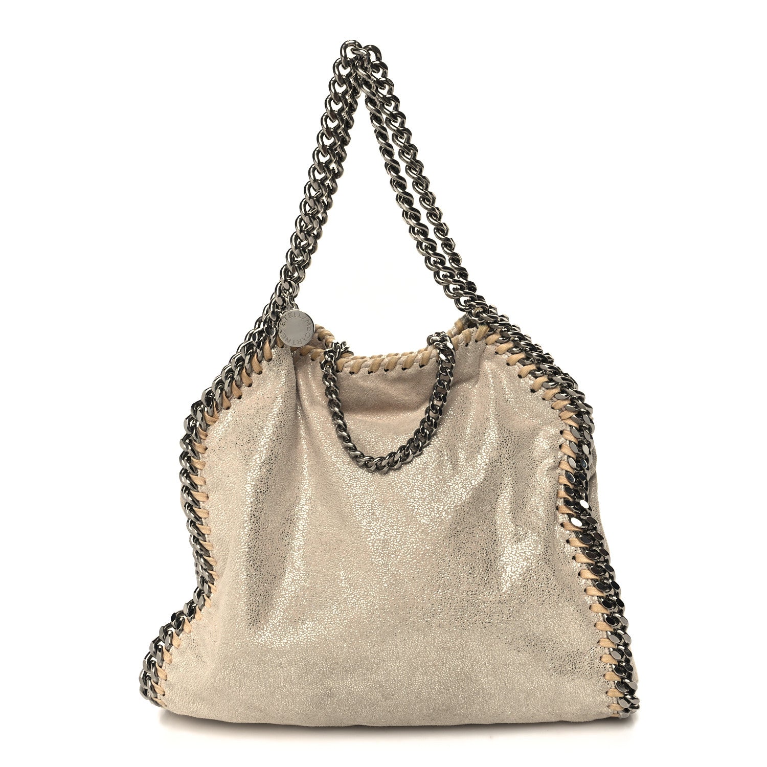 Stella McCartney Metallic Shaggy Deer Mini Falabella Fold Over Tote Gold 1 of 9