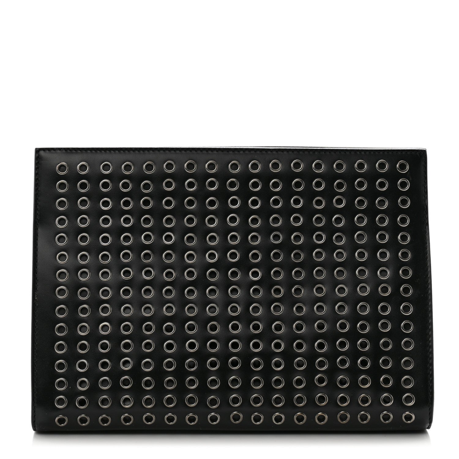 Alaia Calfskin Grommet Studded Clutch Black 1 of 10