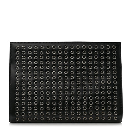 Alaia Calfskin Grommet Studded Clutch Black 1 of 10