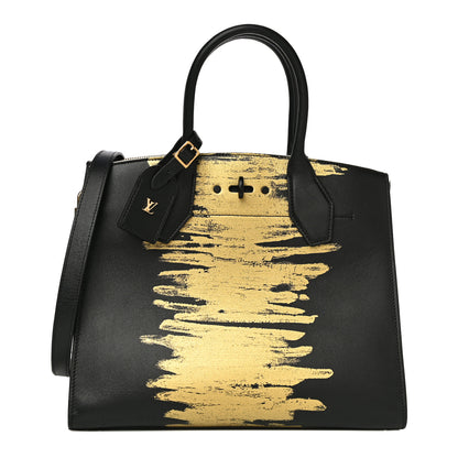 Louis Vuitton Calfskin Golden Light City Steamer MM Black 1 of 12
