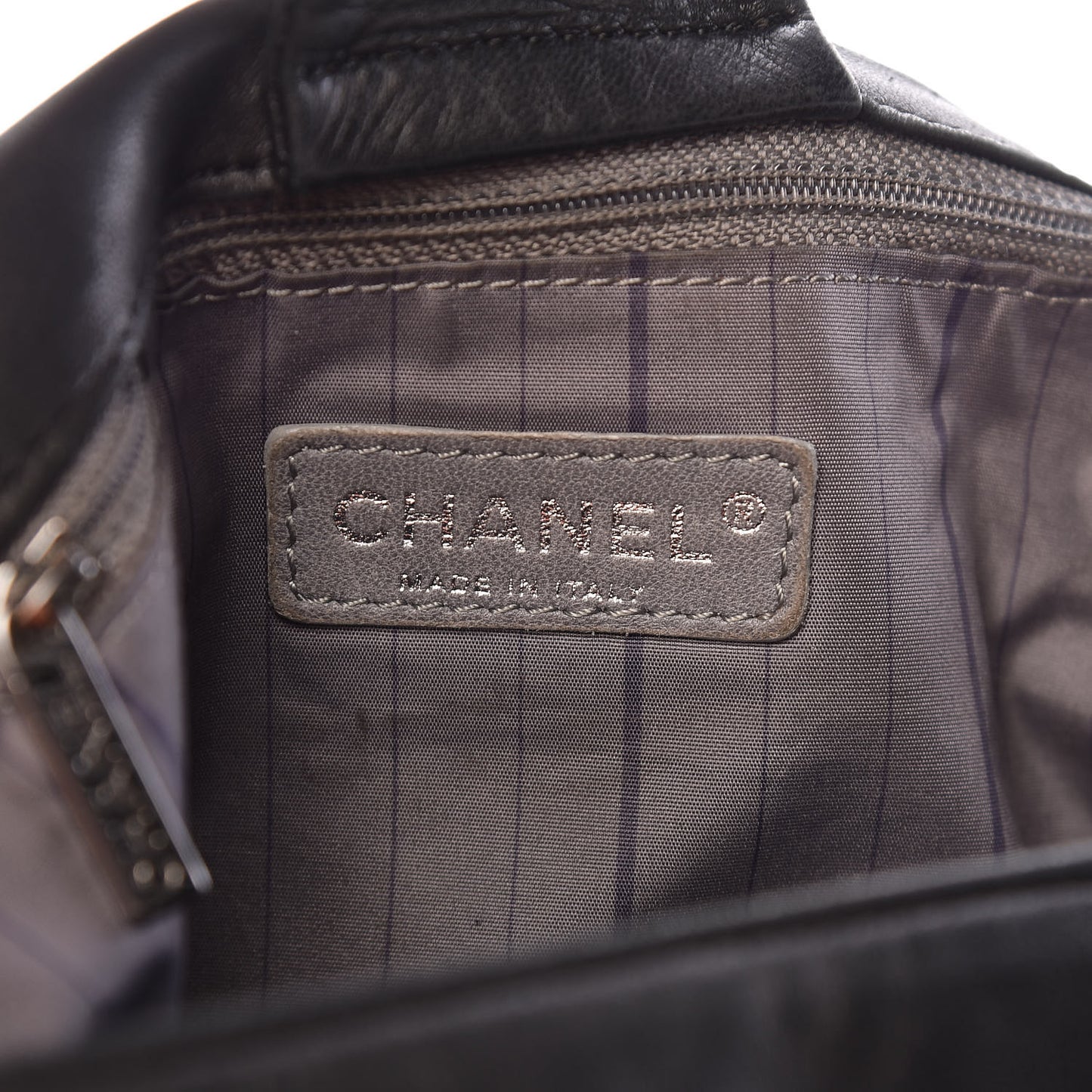 Lambskin Studded Accordion CC Flap Black