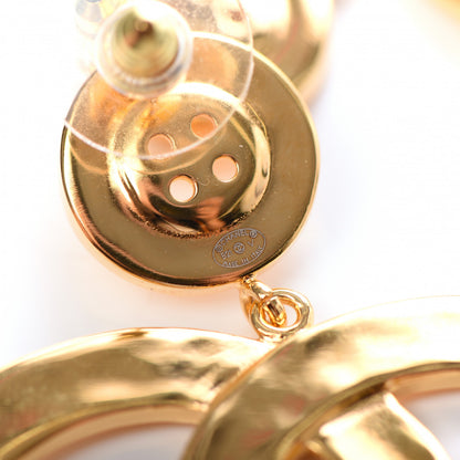 Chanel Metal Large Paris Button Earrings Gold 4 of 5