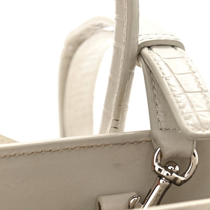 Saint Laurent Calfskin Crocodile Embossed Baby Sac De Jour Gris Perle 12 of 12