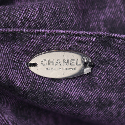 Chanel Denim Quilted Large 31 Denimpression Shopping Bag Purple Black 6 of 9