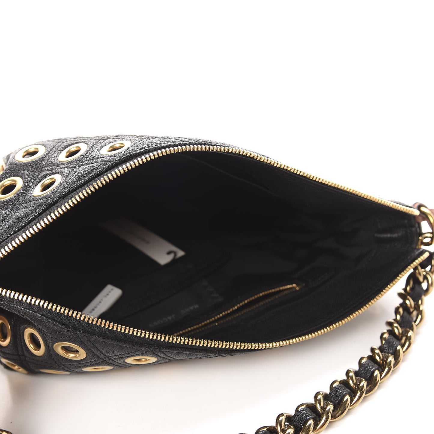 Goatskin Quilted Grommet Small Nomad Hobo Black