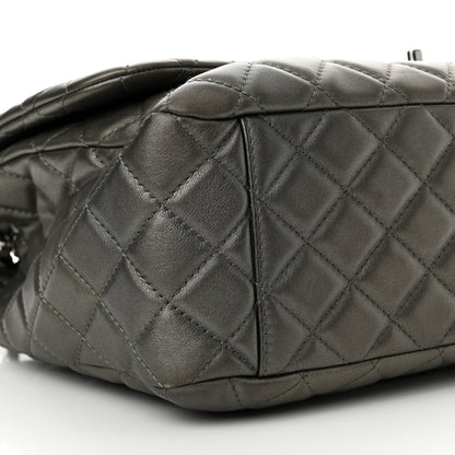 Chanel Metallic Calfskin Quilted Small XXL Travel Flap Bag Dark Silver 9 of 11