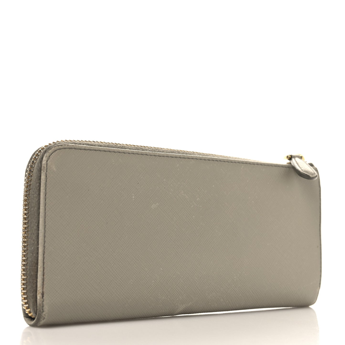 Saffiano Triangle Half Zip Wallet Pomice