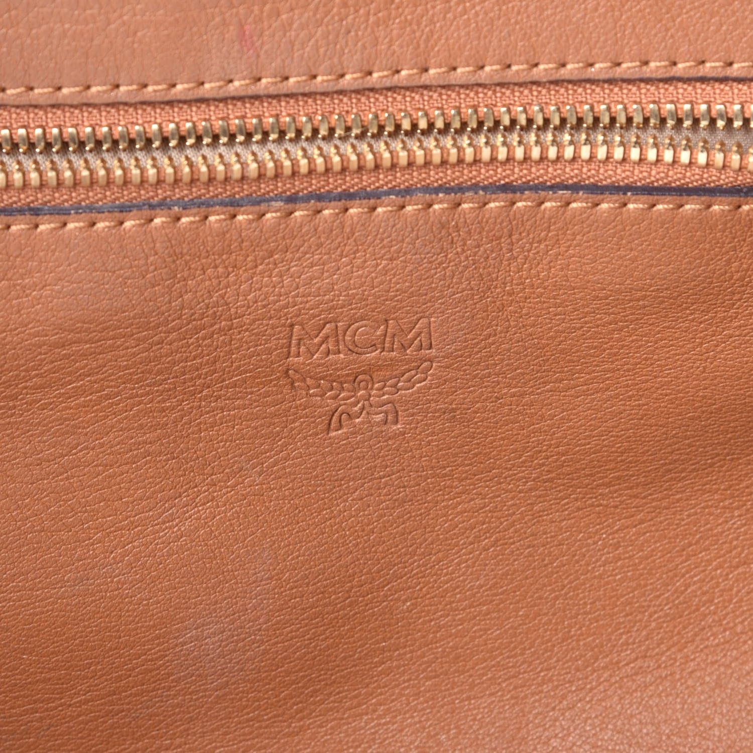 MCM Visetos Shopper Tote Cognac 11 of 15