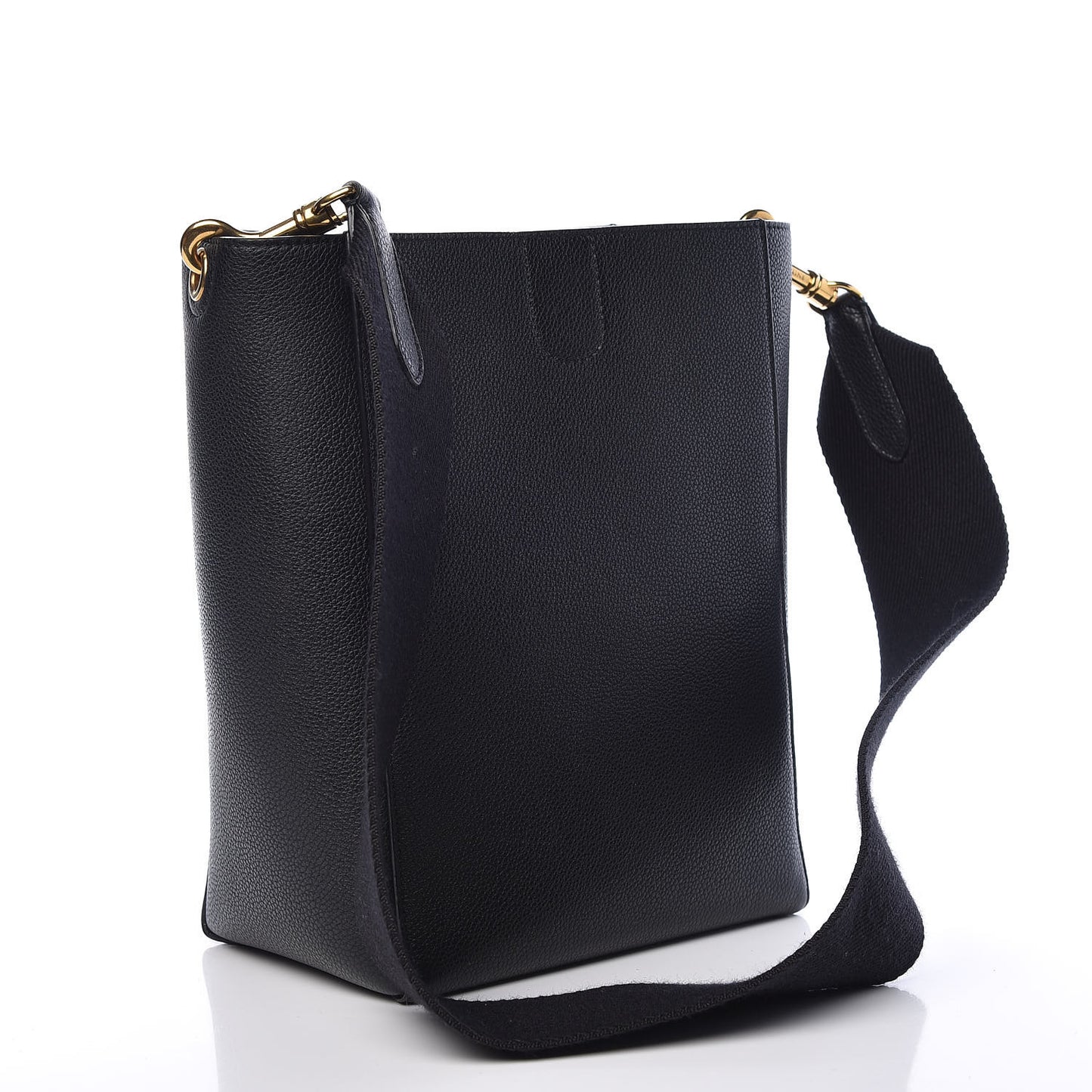 Soft Grained Calfskin Small Sangle Bucket Bag Black