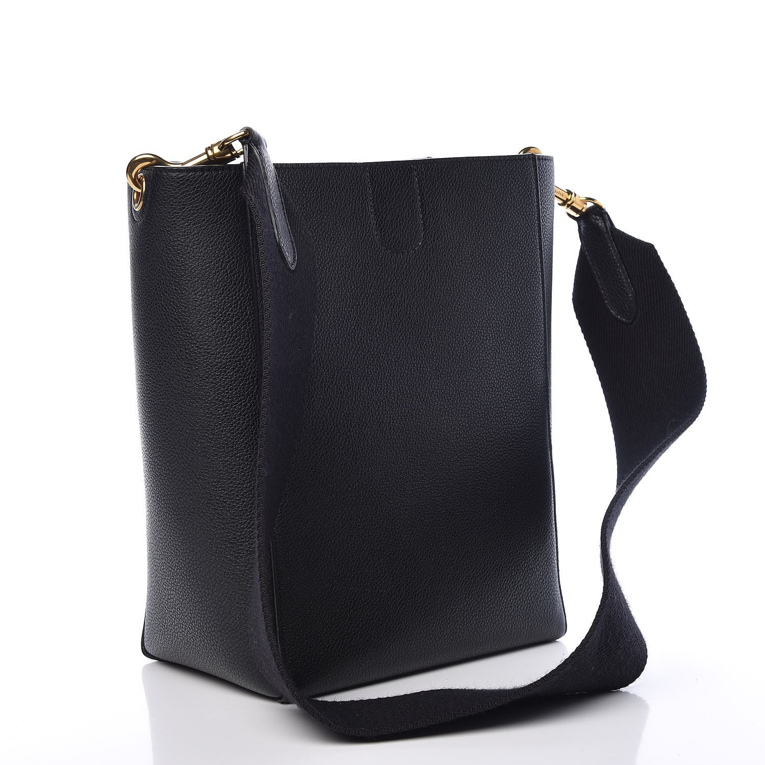 Celine Soft Grained Calfskin Small Sangle Bucket Bag Black 3 of 9