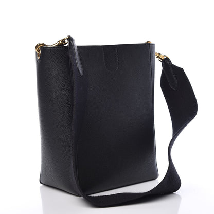 Celine Soft Grained Calfskin Small Sangle Bucket Bag Black 3 of 9