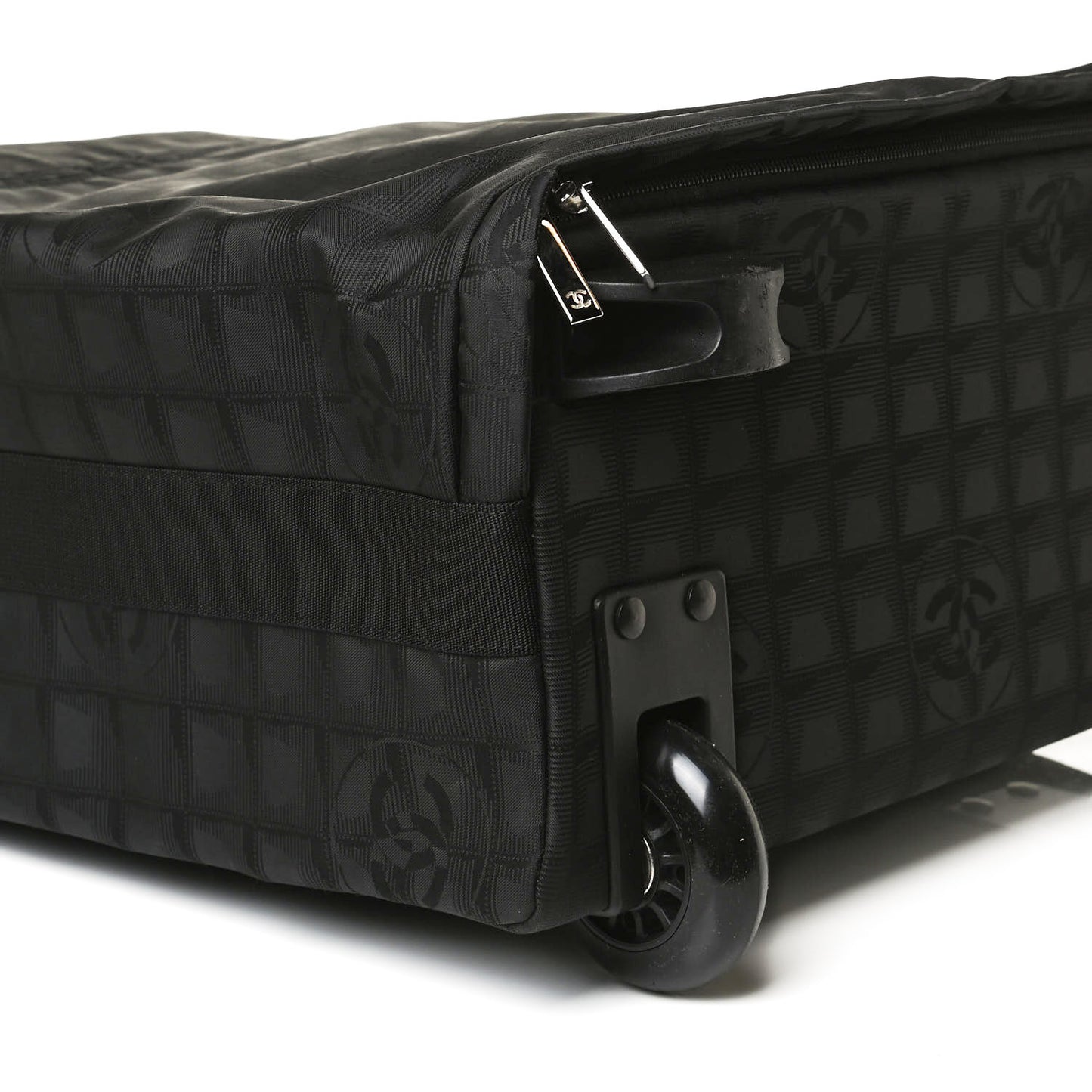 Nylon Travel Trolley Rolling Luggage Black