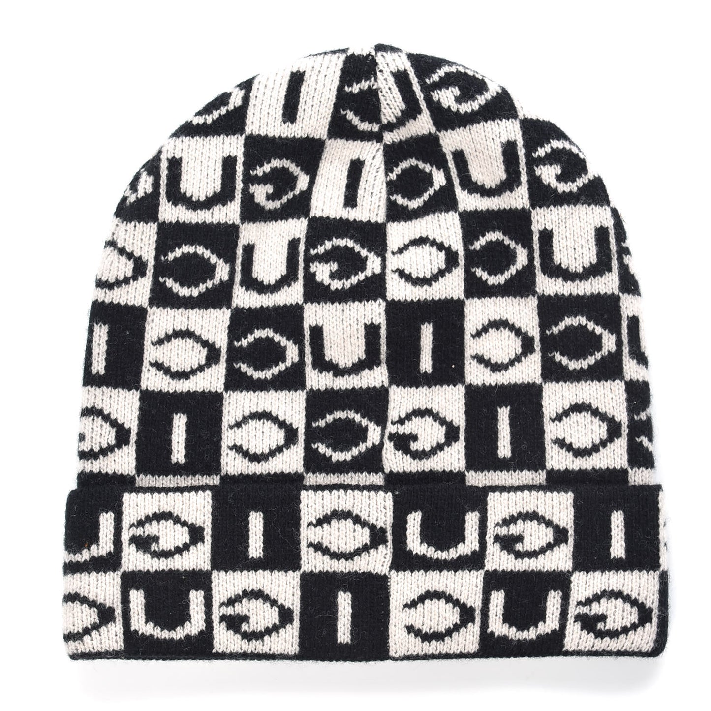 Wool Appside Beanie L Black Ivory