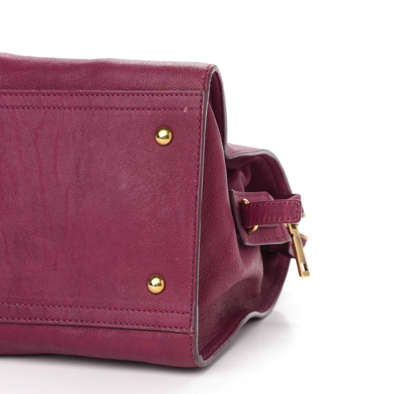 Saint Laurent Sheepskin Medium Cabas ChYc Bag Black Cherry 8 of 10