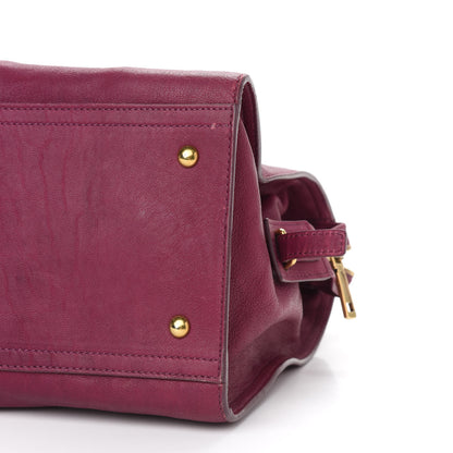 Saint Laurent Sheepskin Medium Cabas ChYc Bag Black Cherry 8 of 10