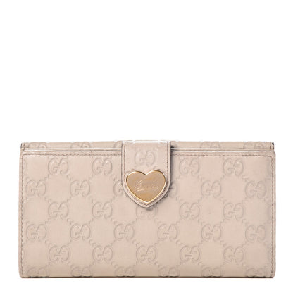 Gucci Guccissima Heart Continental Wallet Off White 1 of 7