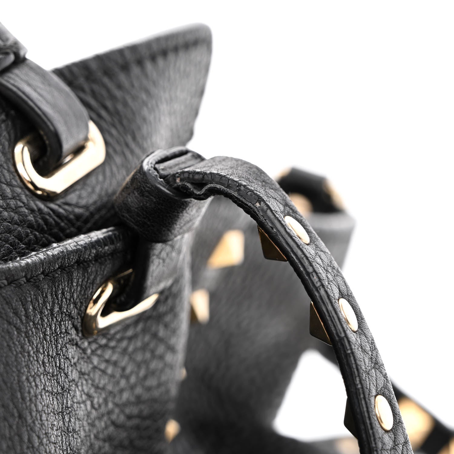 Valentino Garavani Pebbled Calfskin Medium Rockstud Tote Black 17 of 20
