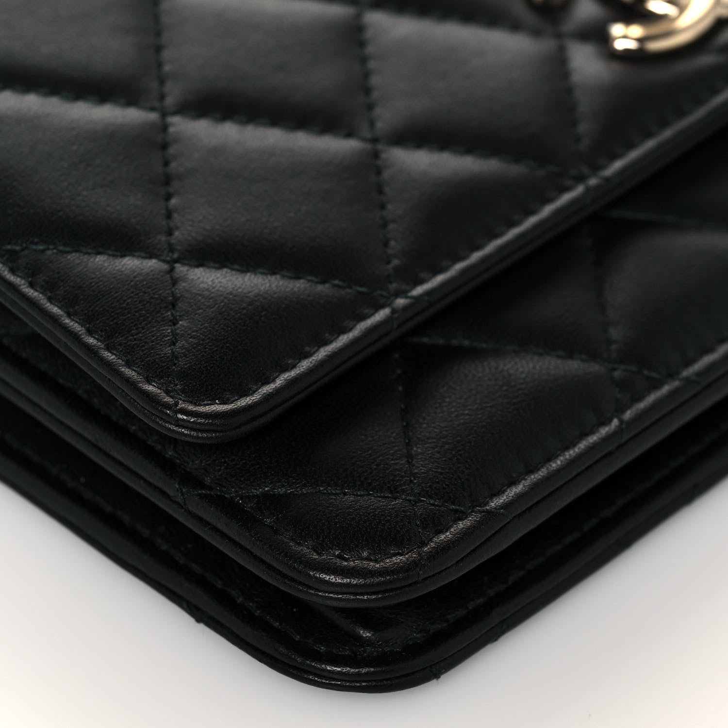 Chanel Lambskin Quilted Trendy CC Wallet On Chain WOC Black 8 of 14