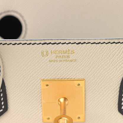 Hermes Epsom Horseshoe Bi Color Birkin 30 Craie Black 6 of 13