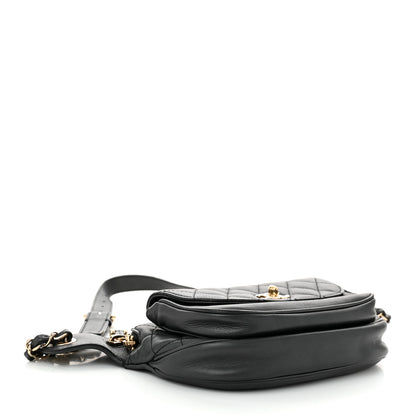 Chanel Calfskin Flap Chain Waist Bag Black 4 of 10