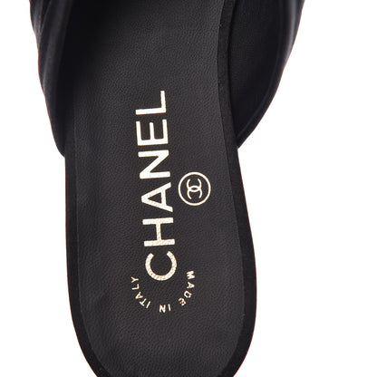 Chanel Satin Bow Mules 38 Black 5 of 10