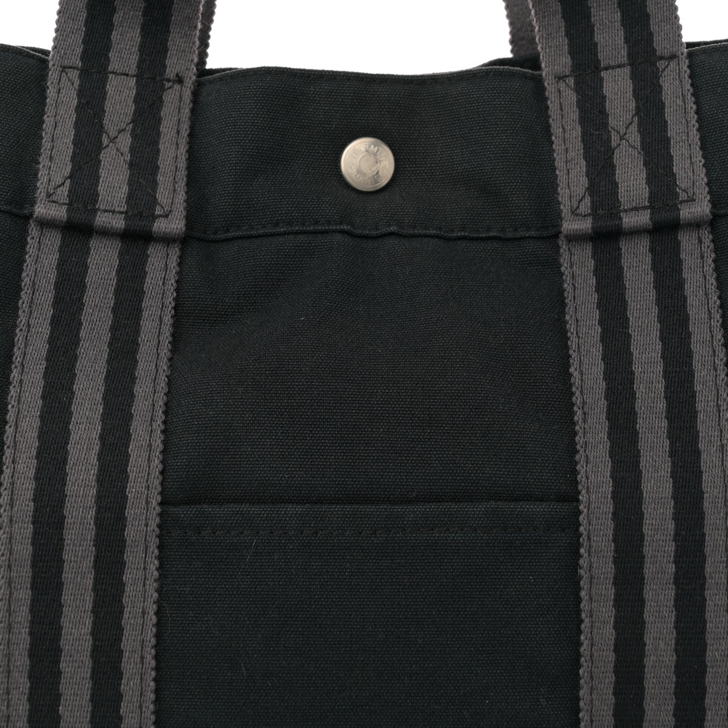 Hermes Canvas Herline MM Tote Grey 7 of 13