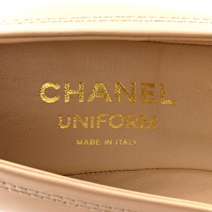 Chanel Lambskin Cap Toe CC Uniform Ballerina Flats 40 Beige Black 8 of 9