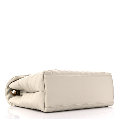 Saint Laurent Calfskin Y Quilted Monogram Medium Loulou Chain Satchel Crema Soft 4 of 10