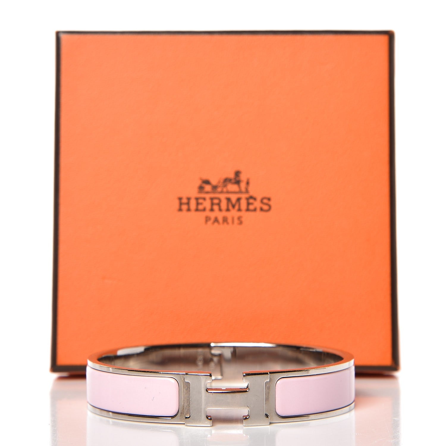 Hermes Enamel Narrow Clic Clac H Bracelet PM Rose Poudre 5 of 5
