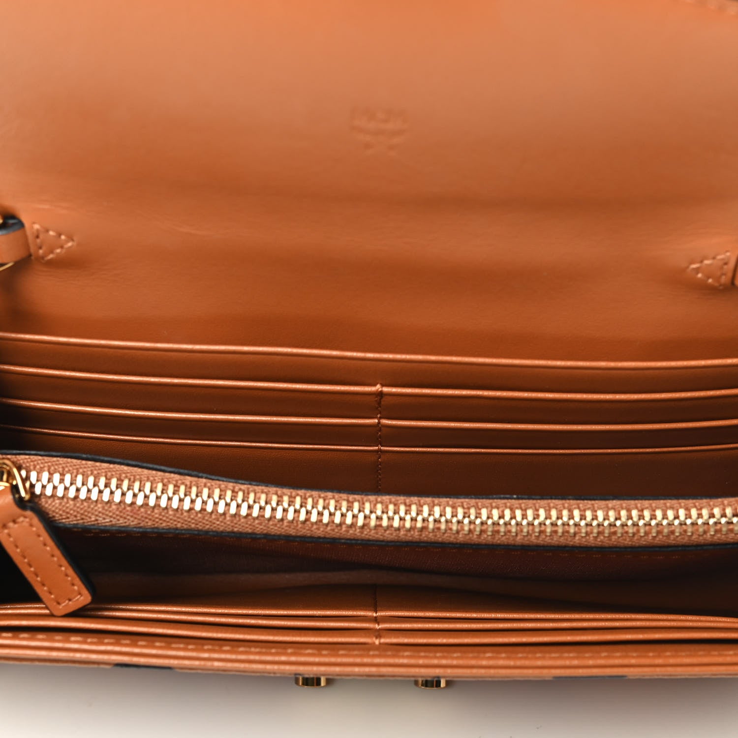 MCM Visetos Large Patricia Wallet On Chain Cognac 3 of 4