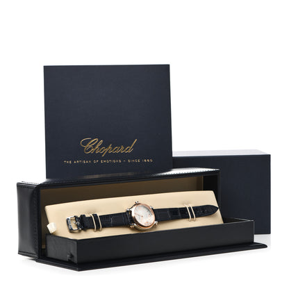 Chopard Stainless Steel 18K Rose Gold Alligator 5 Diamond 33mm Happy Sport Automatic Watch 6 of 6